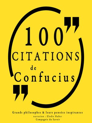cover image of 100 citations de Confucius